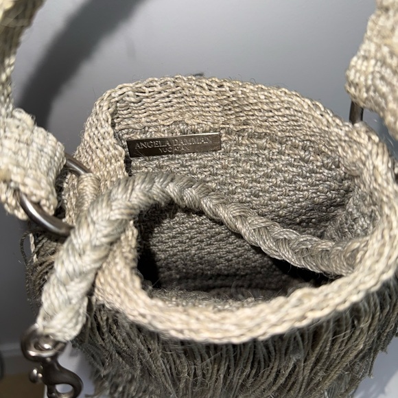 Fringe Woven Handbag in Sage - Picture 5 of 5